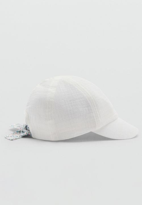 MANGO - Cap bambula - white
