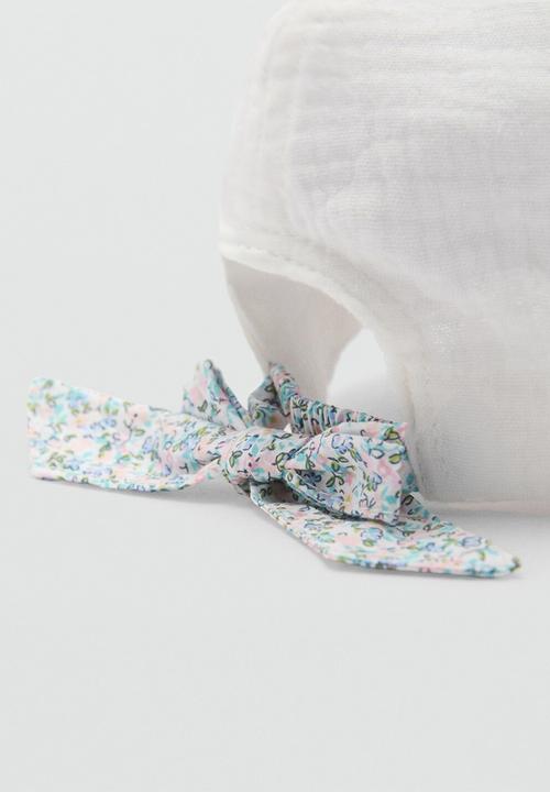 MANGO - Cap bambula - white