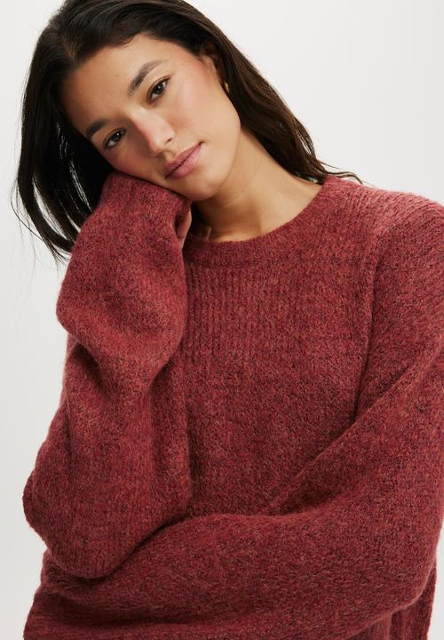 Cotton On - Luxe crew pullover - berry marle