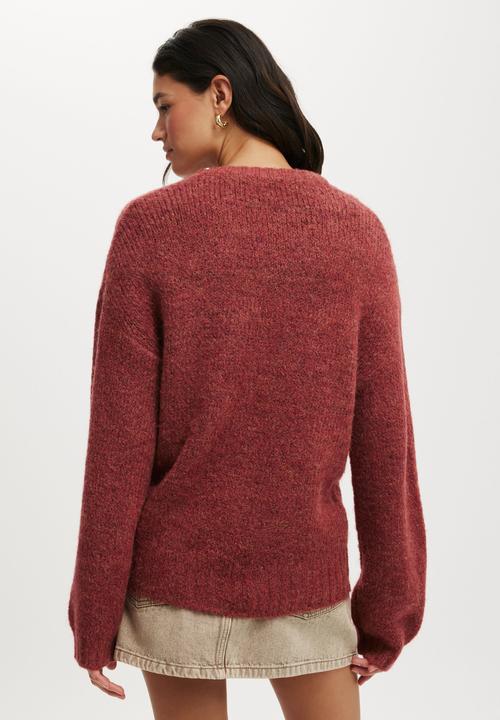 Cotton On - Luxe crew pullover - berry marle