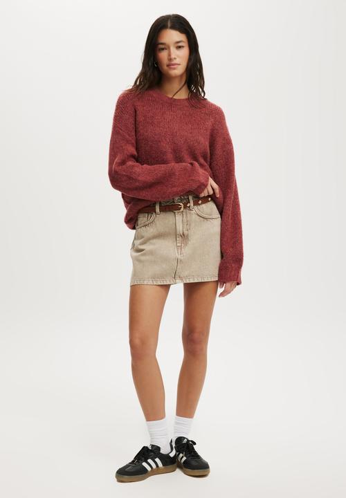 Cotton On - Luxe crew pullover - berry marle