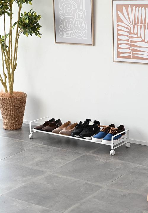 Yamazaki - TOWER Shoe Rack with Casters - White