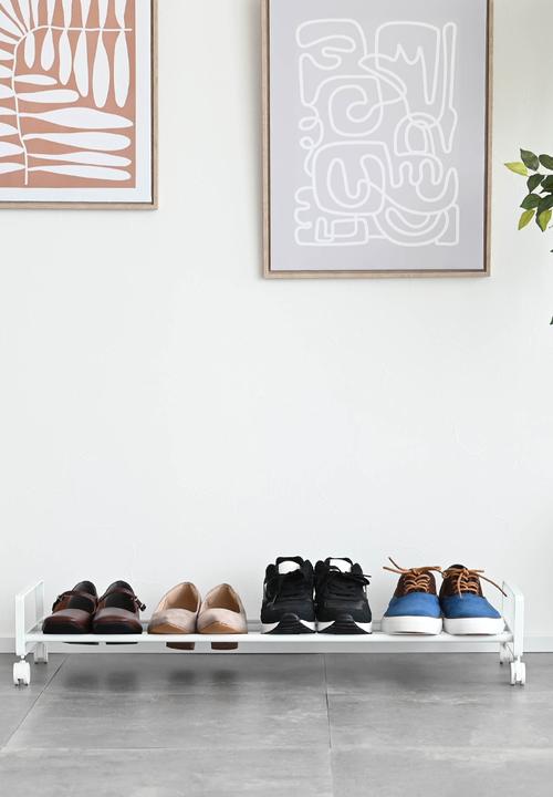 Yamazaki - TOWER Shoe Rack with Casters - White