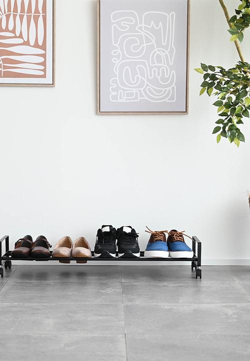 Yamazaki - TOWER Shoe Rack with Casters - Black