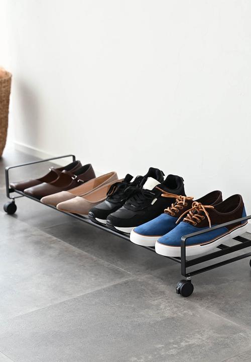Yamazaki - TOWER Shoe Rack with Casters - Black