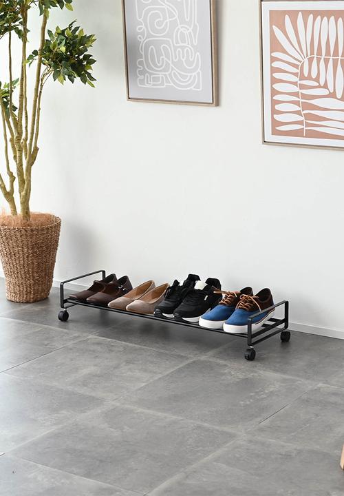 Yamazaki - TOWER Shoe Rack with Casters - Black