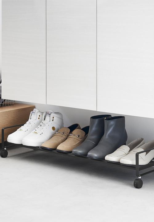 Yamazaki - TOWER Shoe Rack with Casters - Black