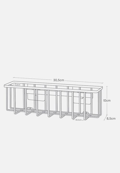 Yamazaki - TOWER Film Hook Multi-Use Basket L - White