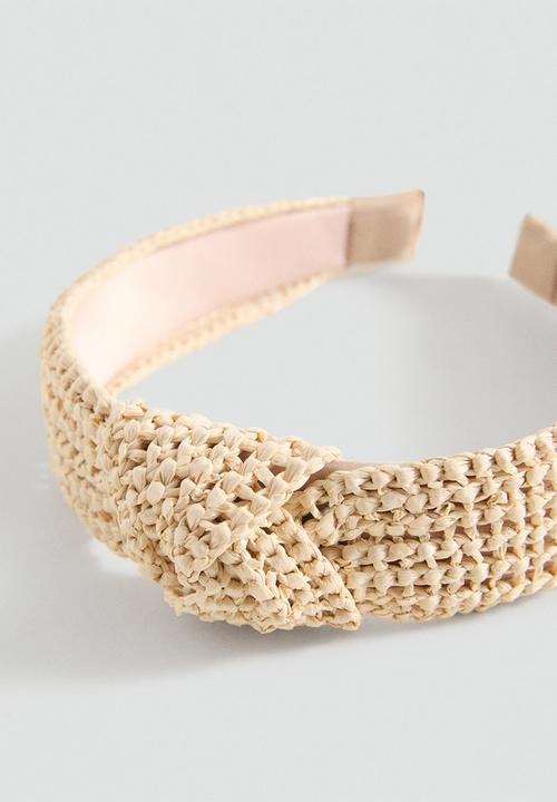 MANGO - Headband rafia - light/pastel brown