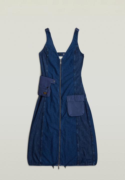 G-STAR - Cargo Dress Sleeveless Wmn - Faded Indigo Patched