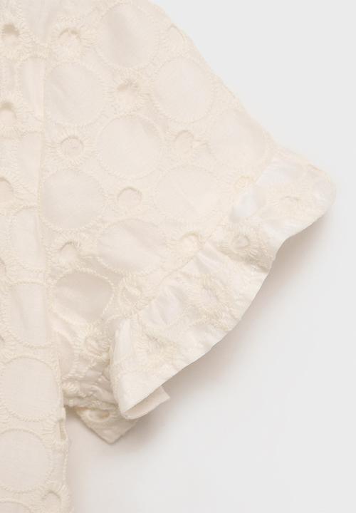MANGO - Blouse fina - light beige