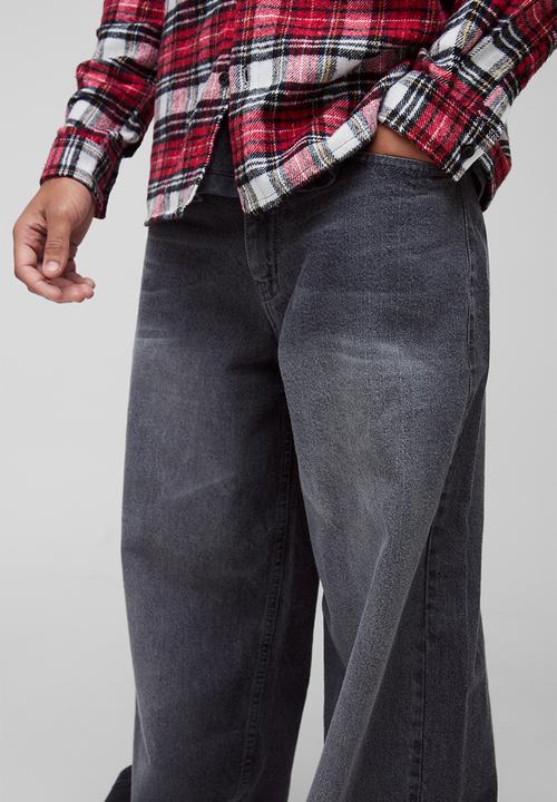 boohooMAN - Baggy Rigid Jeans - Grey