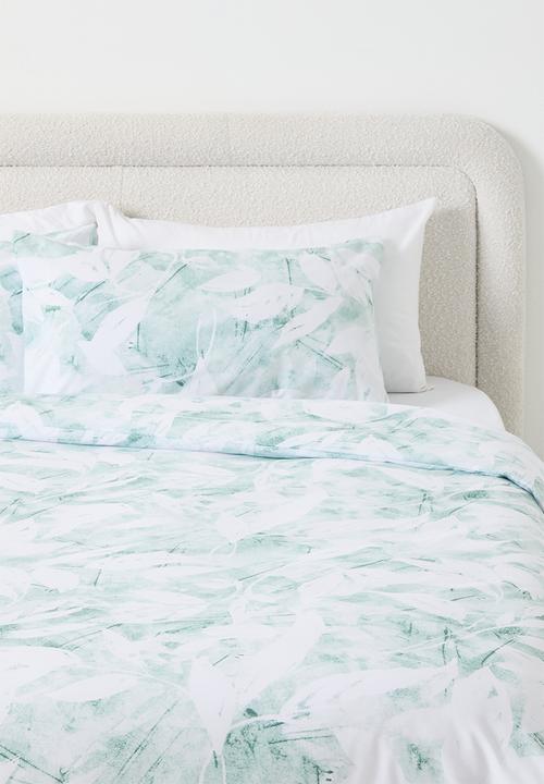 Horrockses - Mereece Leaves Duvet Set - Green & White