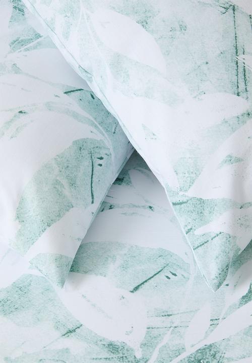 Horrockses - Mereece Leaves Duvet Set - Green & White