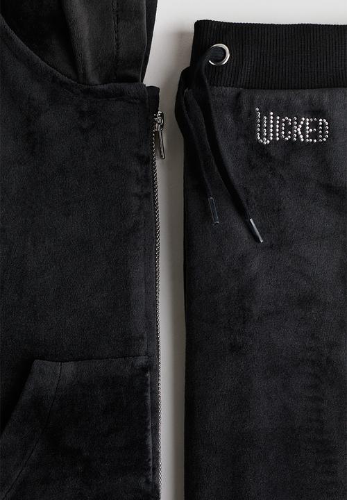 H&M - 2-Piece velour set - black wicked