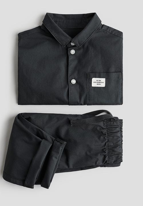 H&M - 2 Piece shirt and trousers set - dark grey