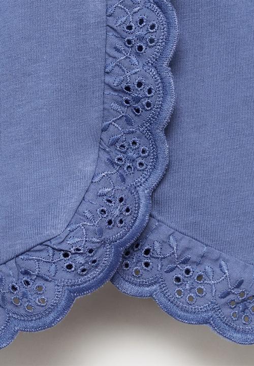 MANGO - T-shirt fleurs - medium blue