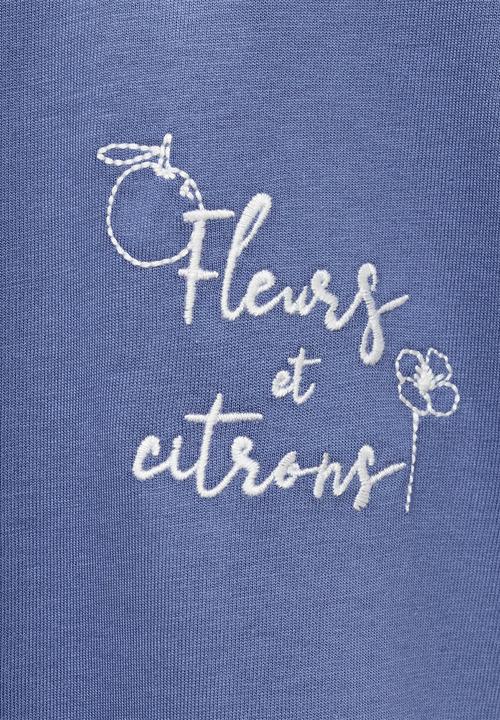 MANGO - T-shirt fleurs - medium blue