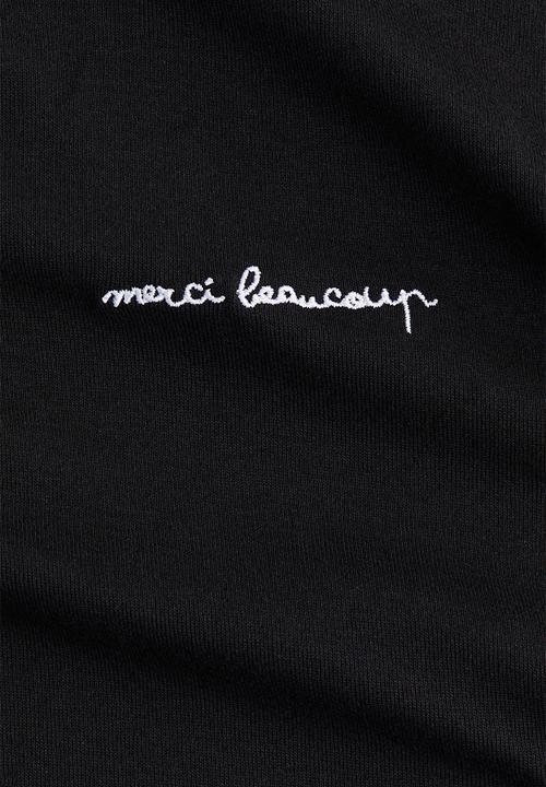 H&M - Fitted T-shirt - black/merci beaucoup