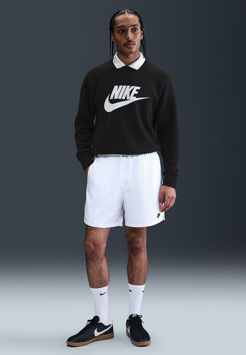 nsw crew fleece sweatshirt in black & white