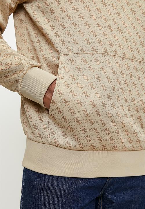 GUESS - New korbin hoodie sweatshirt - 4g aop beige blanco