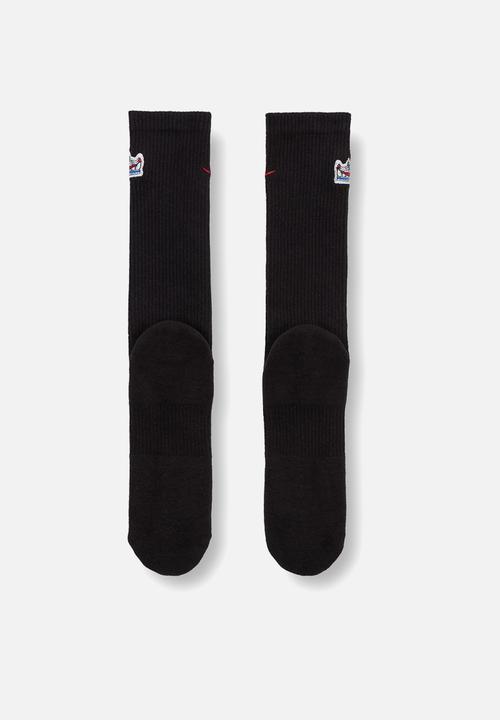 Nike - Everyday Cushioned Crew Cortez Patch Socks (1 Pair) - Black