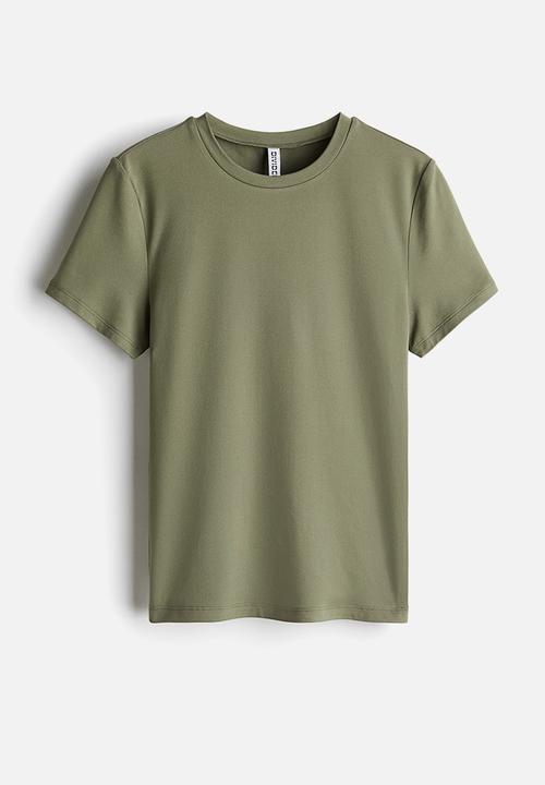 H&M - Fitted T-shirt - khaki green