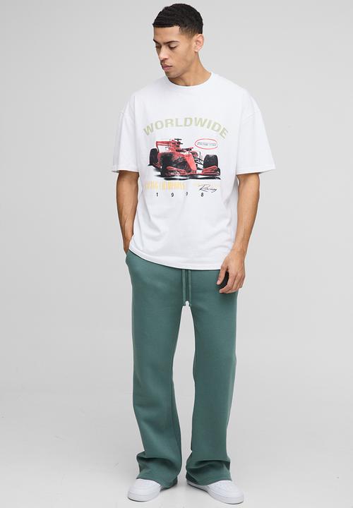 boohooMAN - Oversized Worldwide Racing Champions Print T-Shirt - White
