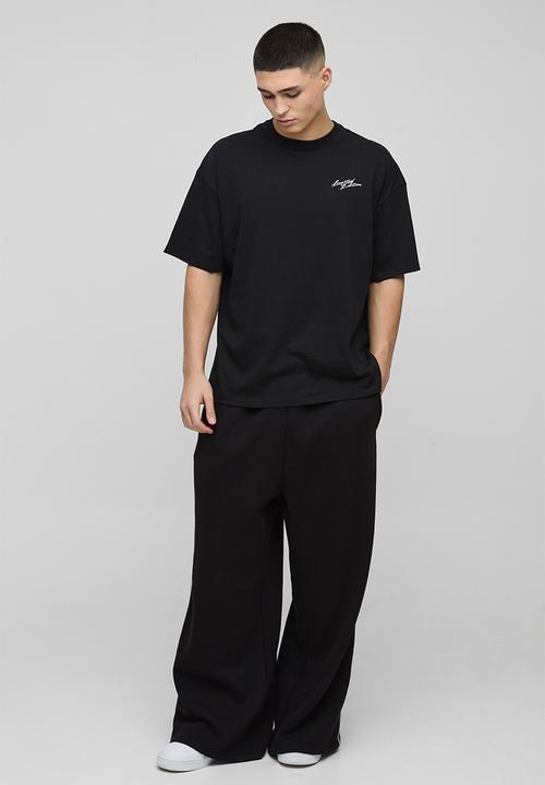 boohooMAN - Oversized Line Drawn Palm Tree Print T-Shirt - Black