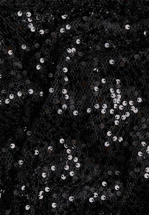 H&M - Long sequined net dress - black