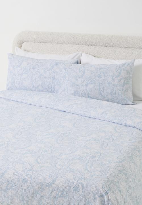 Horrockses - Paisley Texture Duvet Set - Blue