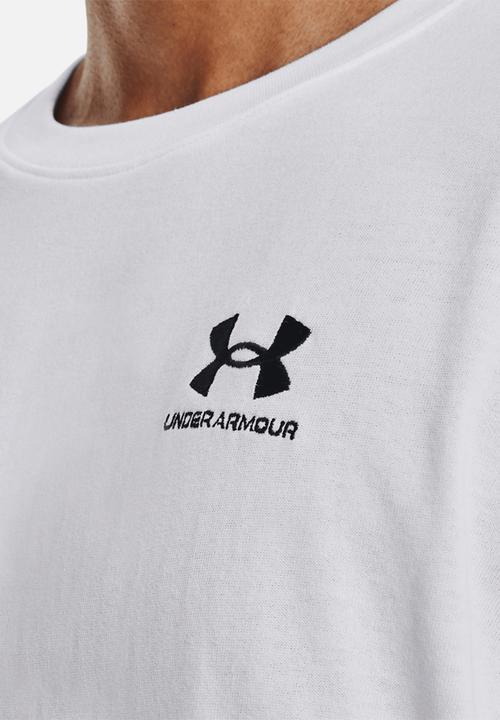 Under Armour - UA  Logo emb heavyweight short sleeve tee- white & black