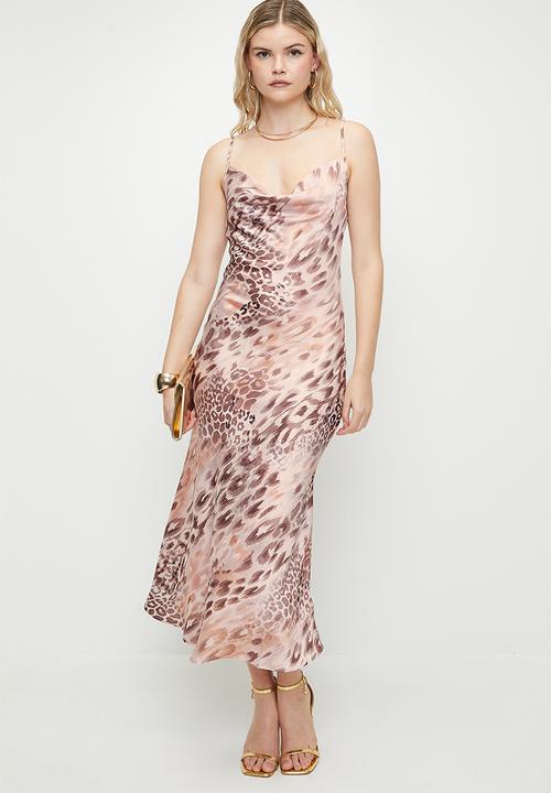 GUESS - AKILINA DRESS-NATURAL POWDER JAGUAR PRINT