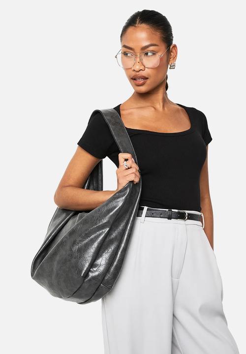 boohoo - Rib scoop neck short sleeve top - black