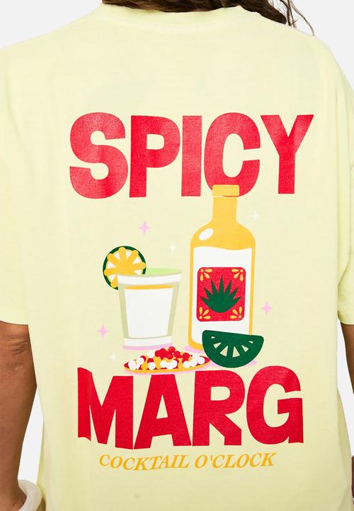 boohoo - Spicy marg overdye back print oversized T-shirt - lime