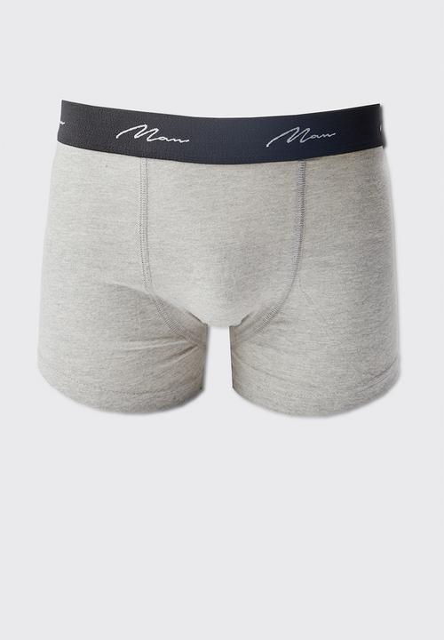 boohooMAN - 3 Pack Man Signature Mixed Colour Trunks - Multi