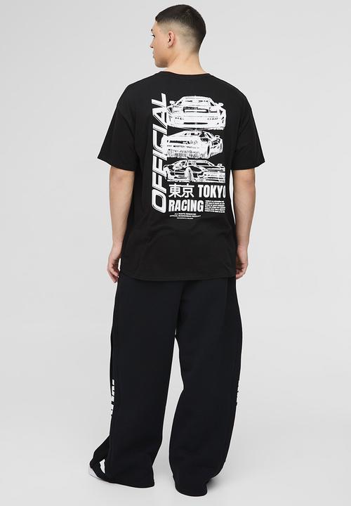 boohooMAN - Oversized Official Racing Graphic T-Shirt - black