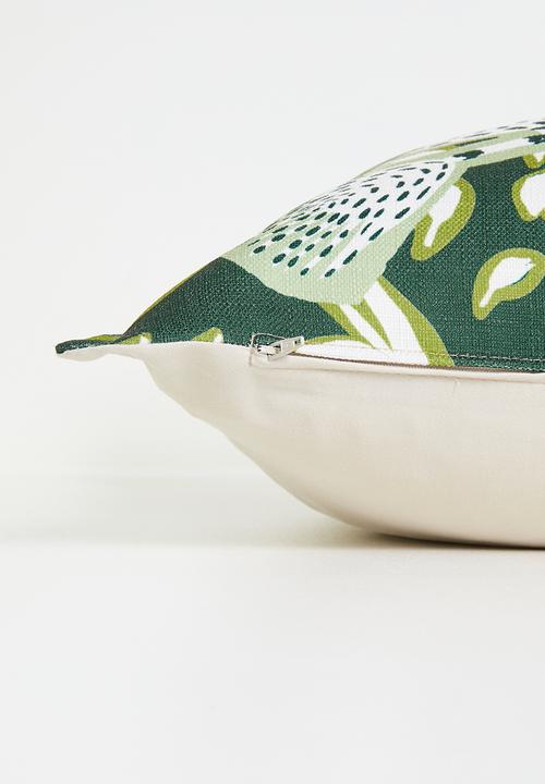 Grey Gardens - Modern bloom cushion cover - green