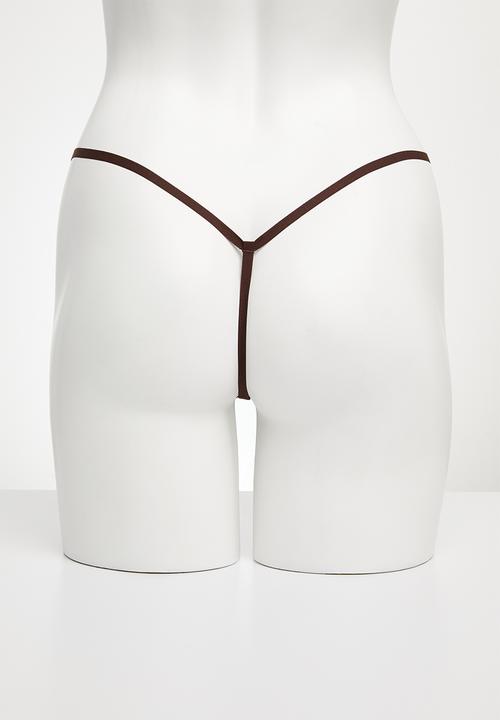 Hunkemoller - 3 Pack String r - chicory coffee
