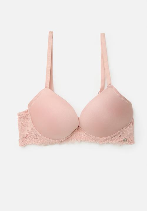 KANGOL - 2 Pack push up bra - seashell & coffee