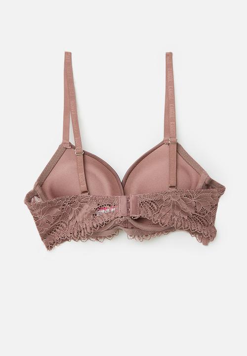 KANGOL - 2 Pack push up bra - seashell & coffee