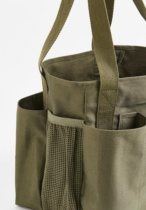 H&M - Cotton canvas shopper - dark khaki green