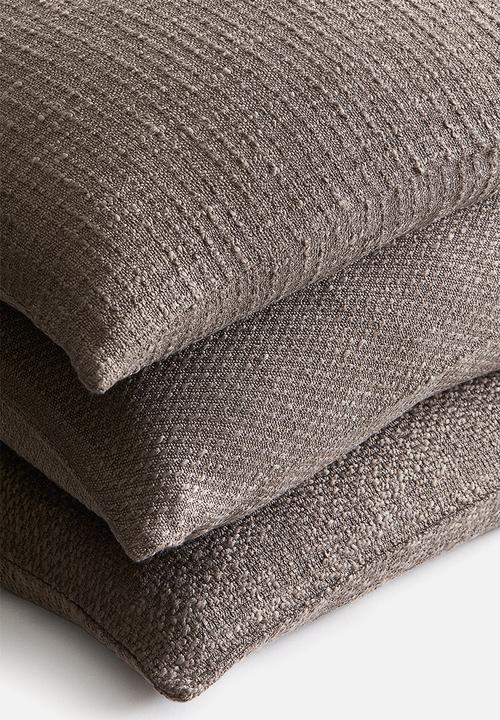 H&M - 3-Pack structure-weave cushion covers - mole