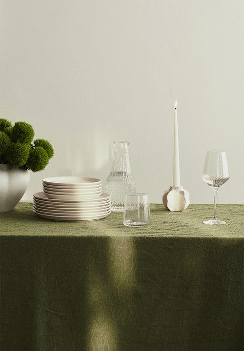H&M - Jacquard-weave tablecloth - dusty khaki green