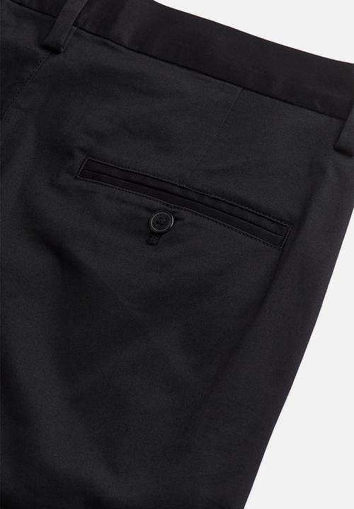 H&M - Slim fit twill trousers - black