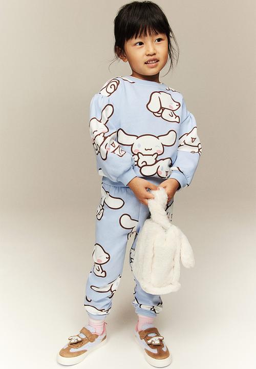 H&M - Printed sweatshirt joggers - light blue/cinnamoroll 