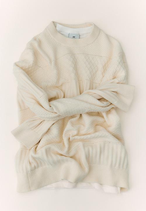 H&M - Regular fit textured-knit jumper - cream