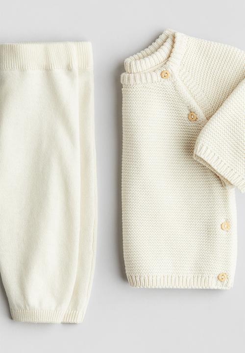 H&M - 2-Piece cotton set - cream