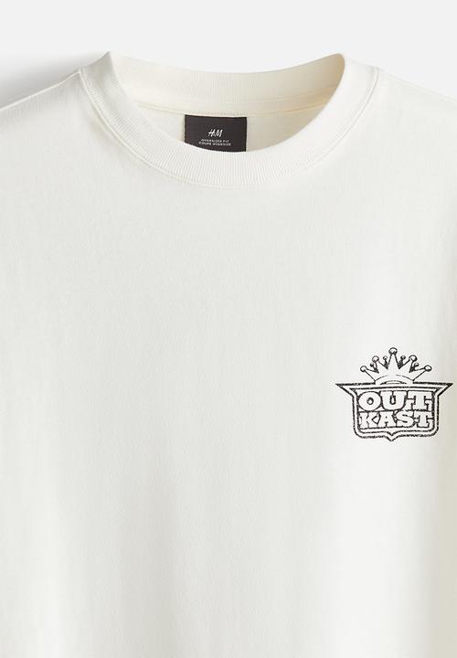 H&M - Oversized fit T-shirt - cream outkast