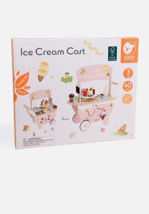 Greenbean Learning - Pretend & play wooden ice cream cart 40pcs - multi
